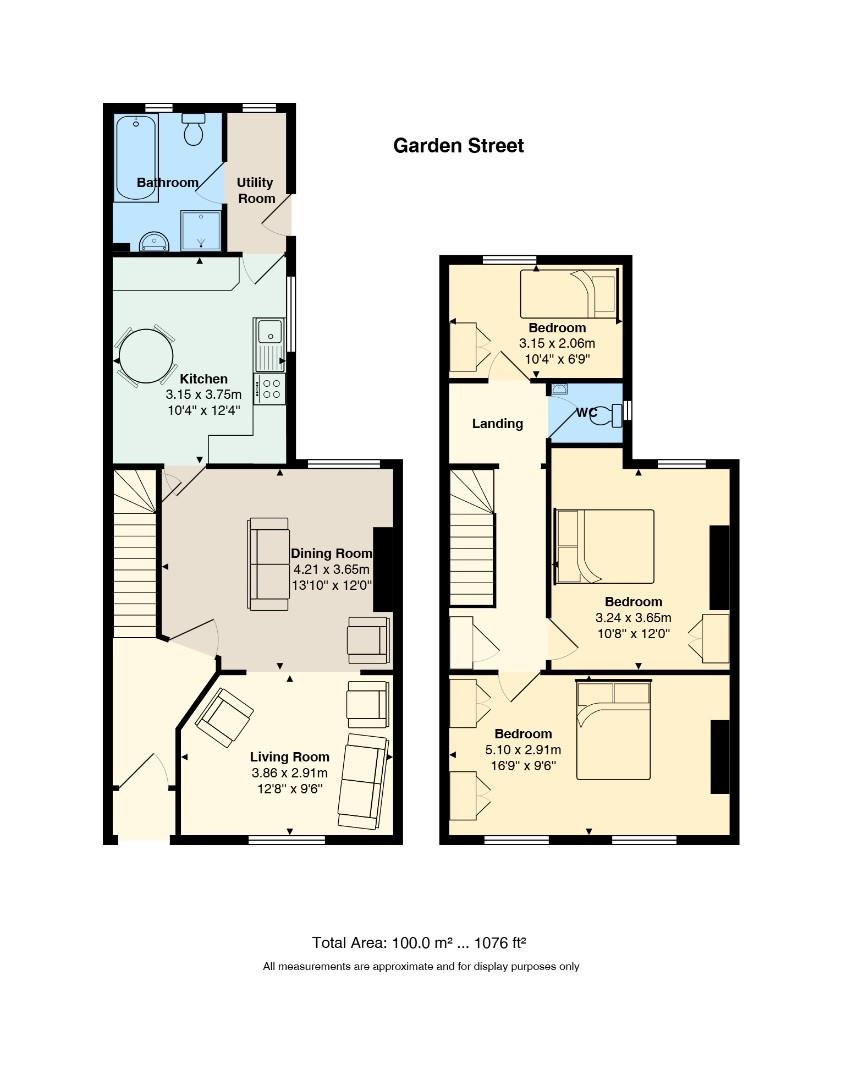 Floorplan for Garden Street, Llanbradach,